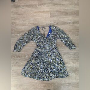 REISS Floral Long Sleeve Midi Dress Size 8
